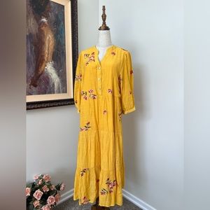 FIGUEROA & Flower Floral Embroidered Tiered Maxi Dress Style: Estilo Size Large